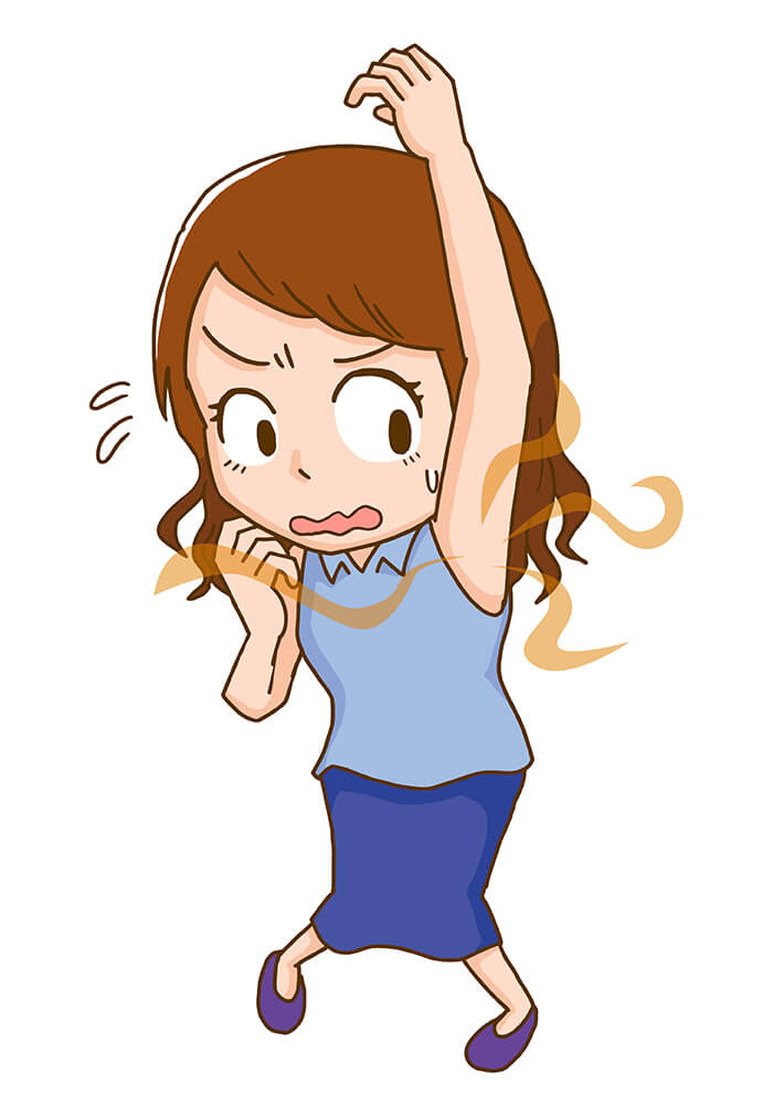 脇のにおいが気になる女性