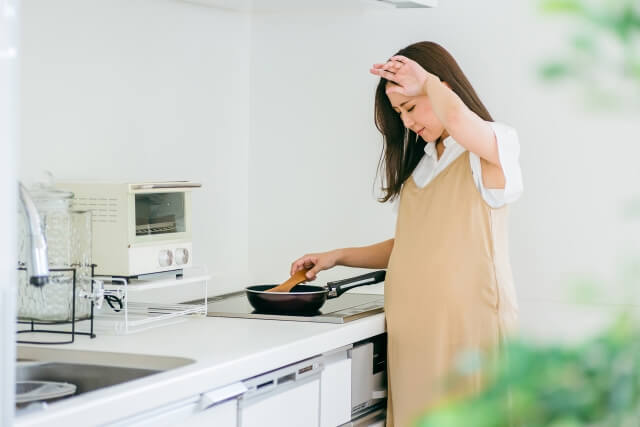 家事などに疲れを感じている妊婦さん