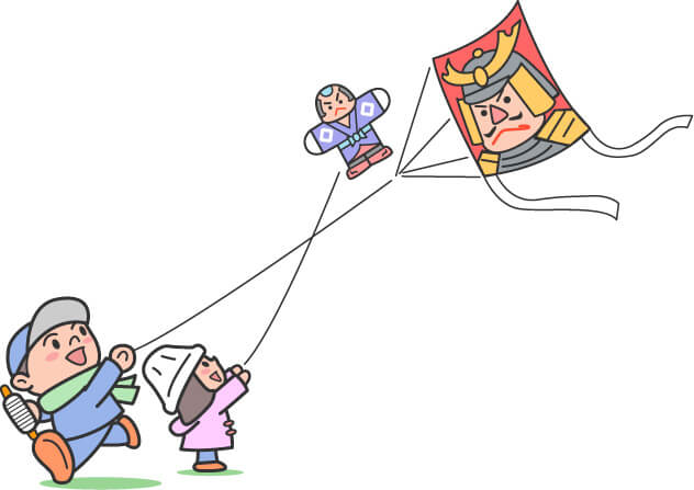 お正月の凧揚げ