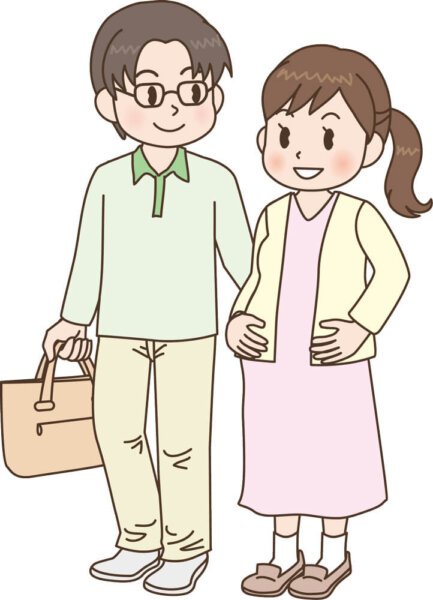妊婦さんを守るパパ