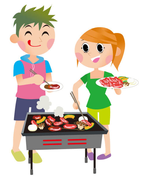 バーベキューを楽しむ