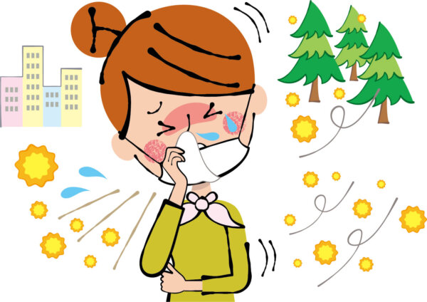 花粉症に苦しむ妊娠中の女性