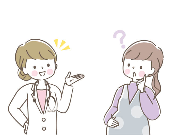 お医者さんに相談する妊婦さん