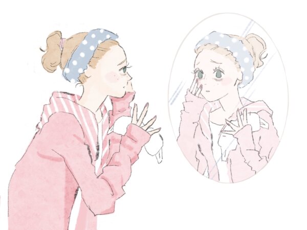 お肌の状況を確認