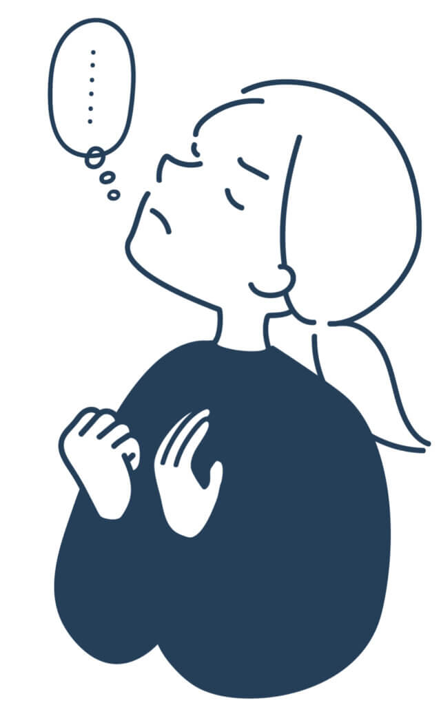 不安をぐっと押し込めようとする妊婦さん